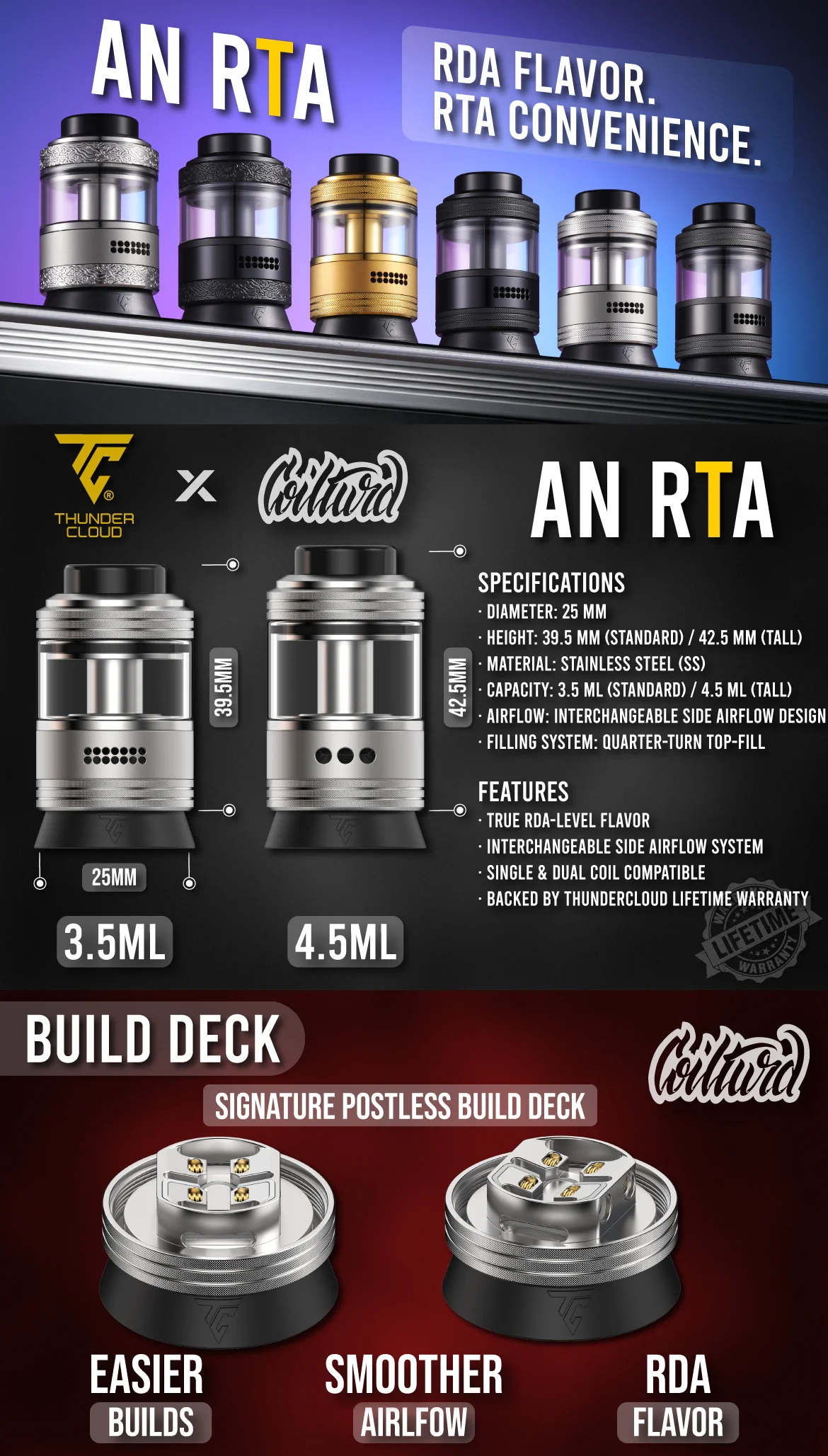 AN RTA FOR VAPING RDA Flavor. RTA Convenience A