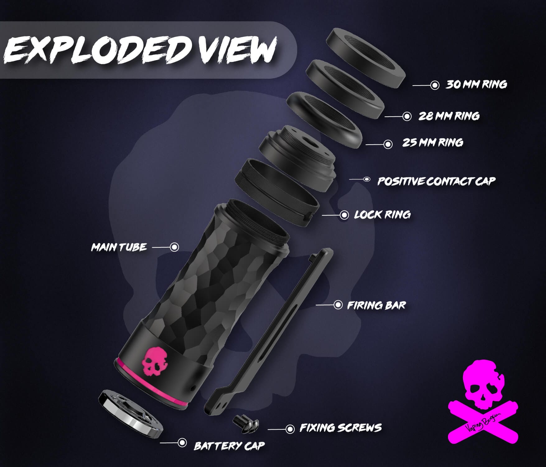 Bonza Pro Mech Mod By Vaping Bogan 5 Mech4@1.5x 100