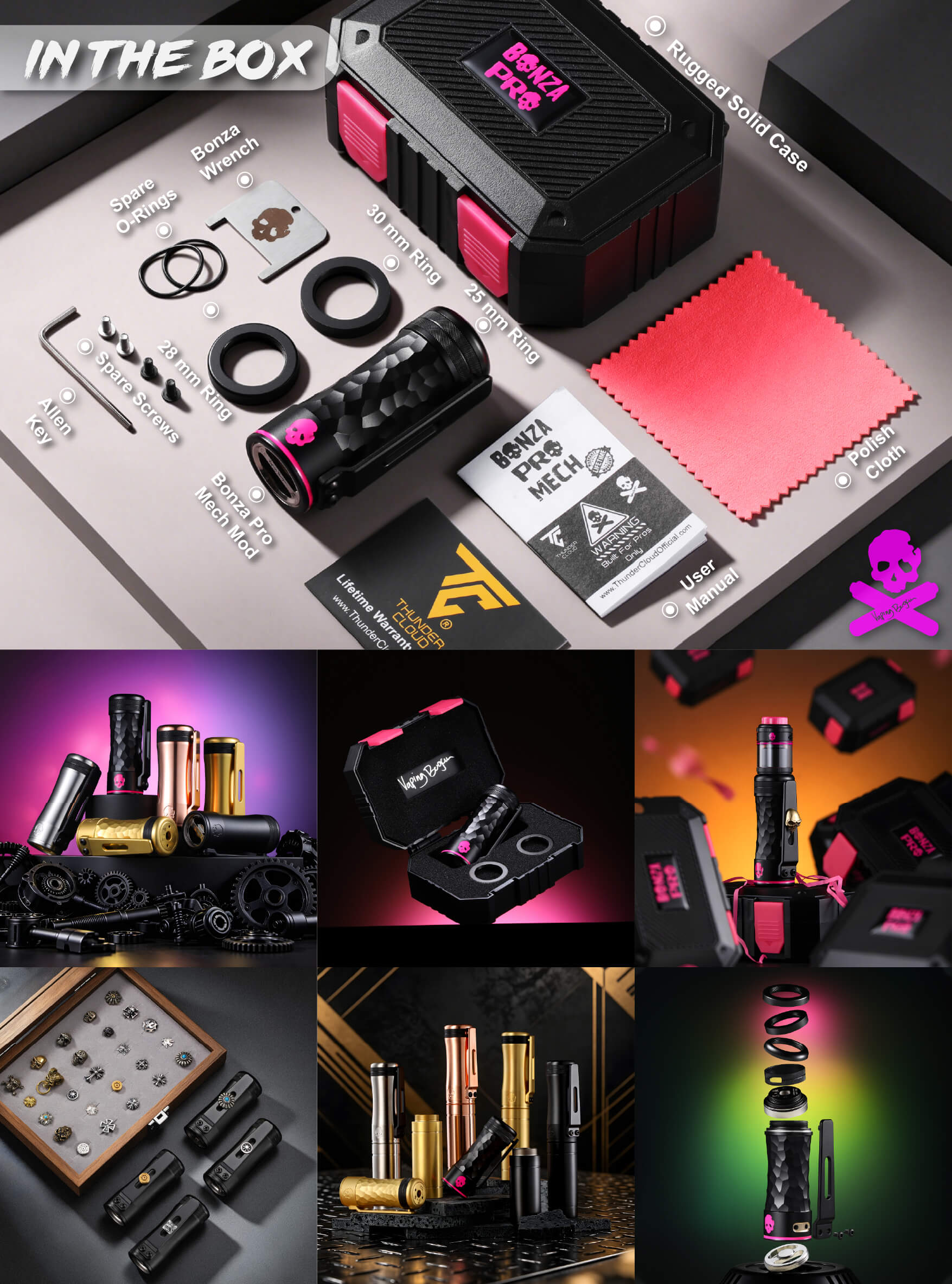 Bonza Pro Mech Mod By Vaping Bogan 7 Mech6@1.5x 100